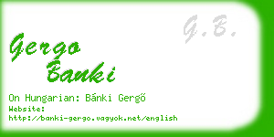 gergo banki business card